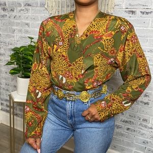 Vintage Printed Blouse